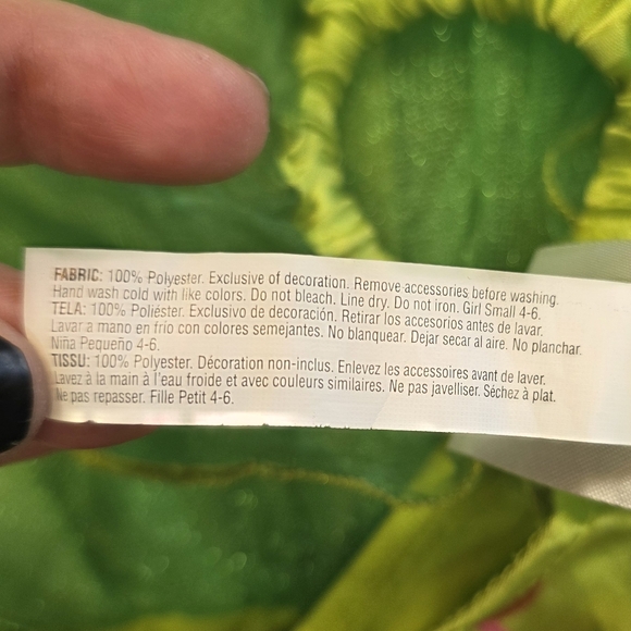 Disney Tinker Bell Costume Dress Girls 4–6 | No Wings - Picture 3 of 4